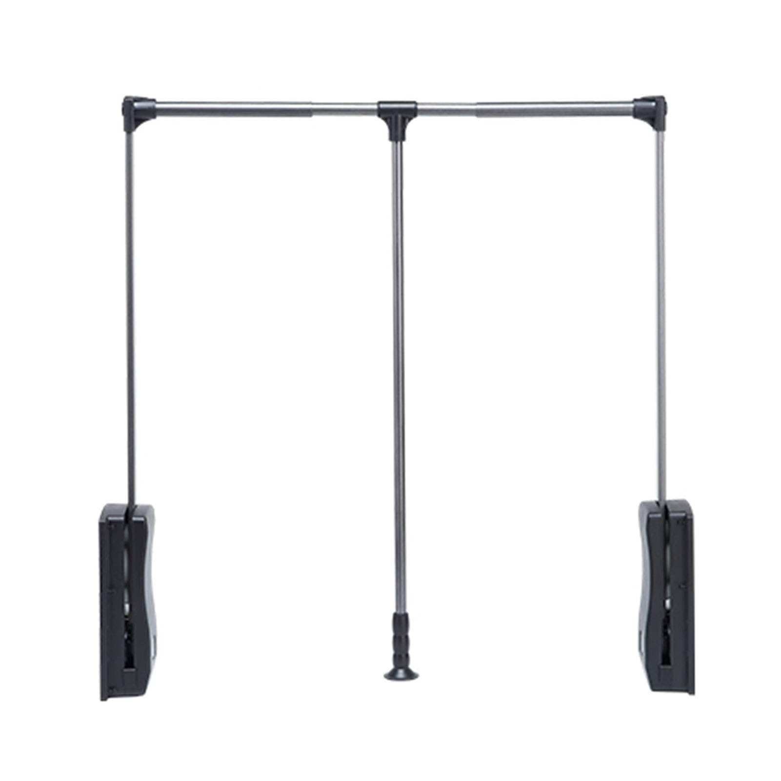 Regulowany drążek do szafy z miękkim wieszakiem o pojemności 30 kg, idealny do organizacji ubrań, oszczędzający miejsce, brązowy design, pasuje do szaf 540-690 mm, szary, 920-1250 mm
