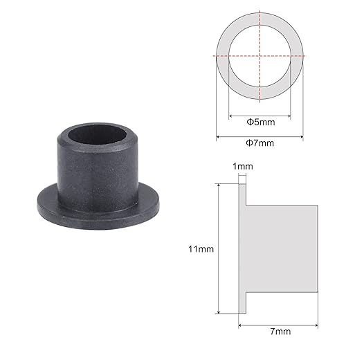 Miniatura 92 de uxcell Los rodamientos ensanchados de la manga 32.8 ft m diámetro interior 39.4 ft m OD 19.7 ft m longitud POM envueltos bujes sin aceite negro