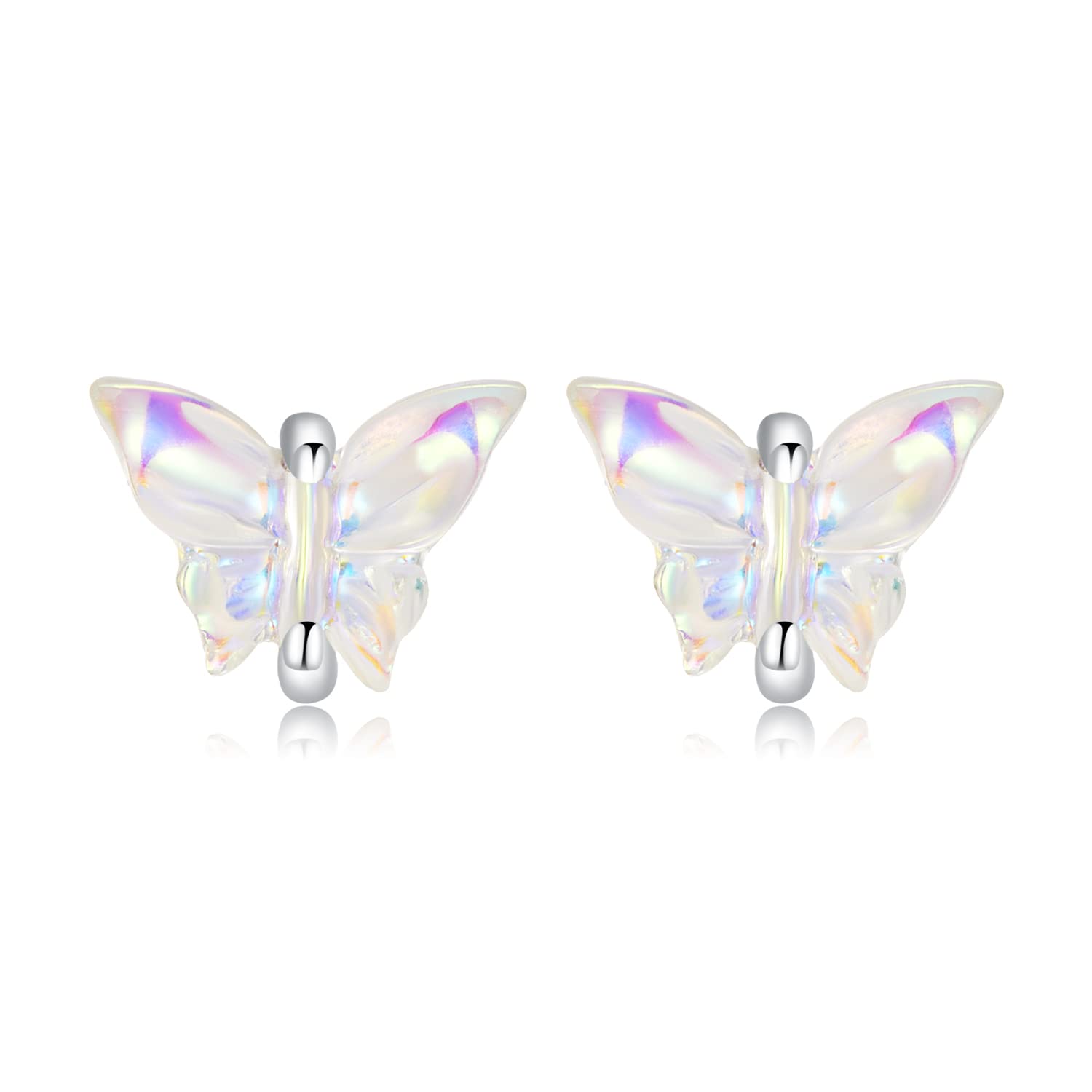 RWRAPS Ohrringe, Silberohrringe für Damen, Bunte Schleife-Ohrringe, 925er-Sterlingsilber-Ohrringe