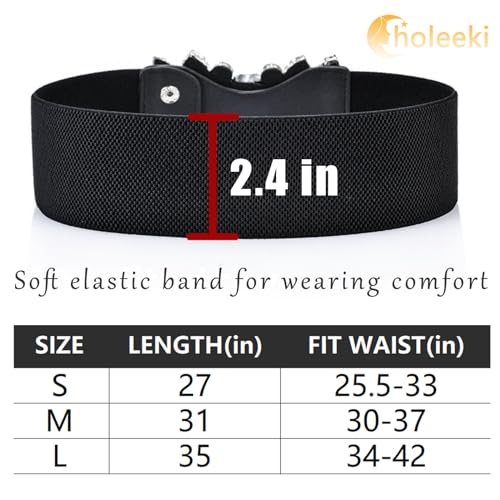 Stretchy Rhinestone Wide Belt Elastic Crystal Thick Belts Fashion Waist Accessories for Women Dress3
