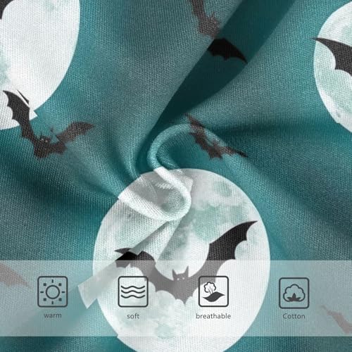 Black Bats Moon Teal Toddler Underwear Girls, Underwear for Girls, 2T–8 Years3