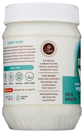 Nutiva Organic Extra Virgin Coconut Oil 15 oz (Pack of 4)