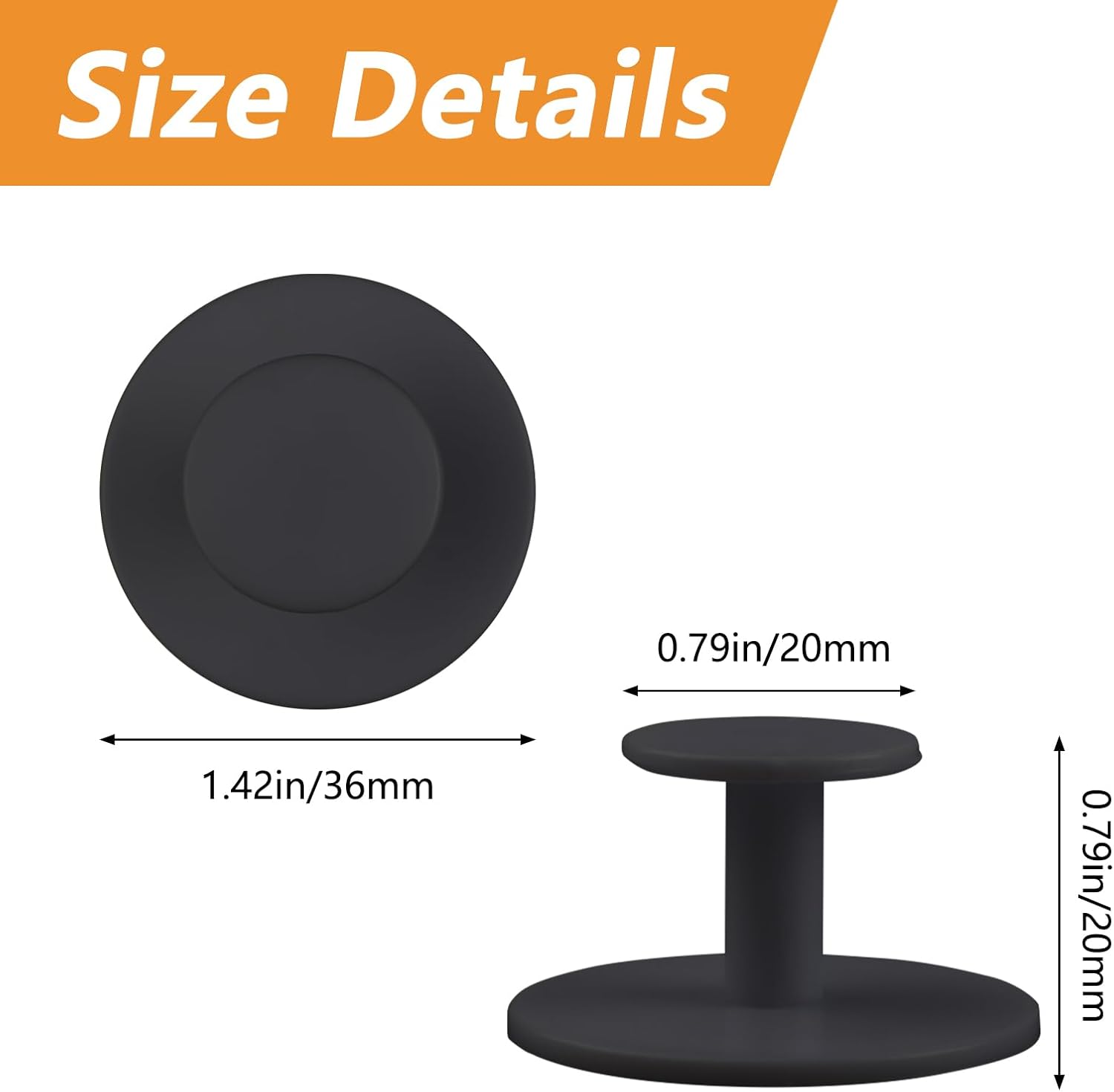 MOROBOR Self-Stick Drawer Knobs Pull Handle, 20pcs Plastic Handles Cabinet Knobs Auxiliary Pulls for Wardrobes, Cabinets, Drawers (Black)