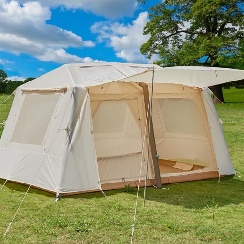 5-8 Personen aufblasbares Campingzelt mit Veranda, 2 Raum Glamping Zelte...