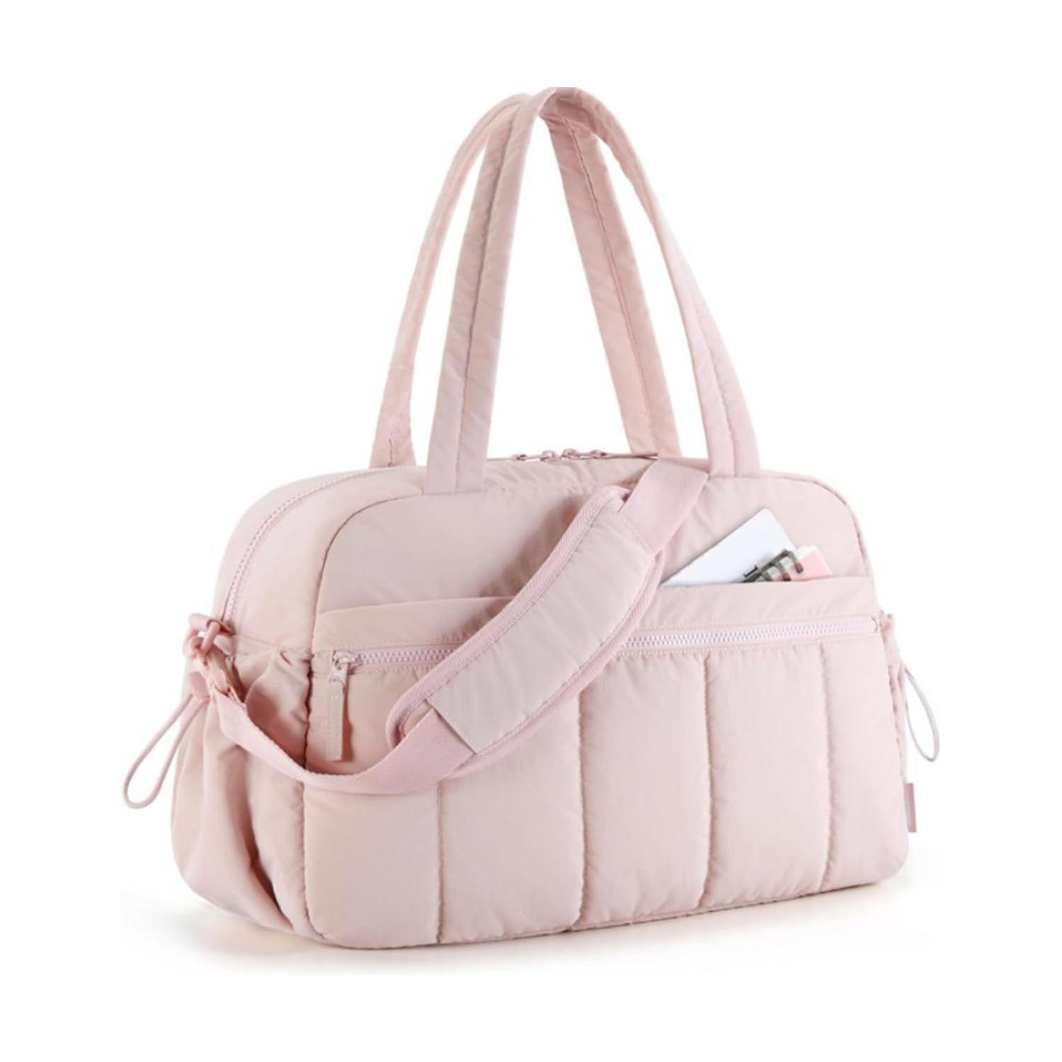 Myouhuo Womens Gym Bag 24L Travel Bag for Weekend Overnight with Wet Pocket, Underseat Cabin Bag for EasyJet, Carry on for Ryanair & Trolley Sleeve, Lightweight，Pink