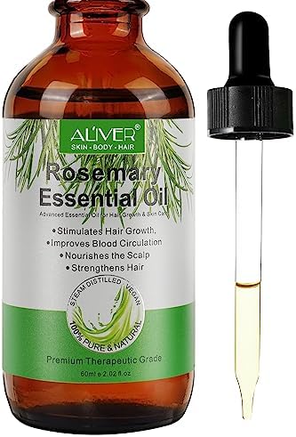 Organic Rosemary Oil 60ml, 100% Pure & Natura Oil for Face, Body, Hair Care | Natural Rosemary Essential Oil for Diffusers Aromatherapy Beauty and Self Care