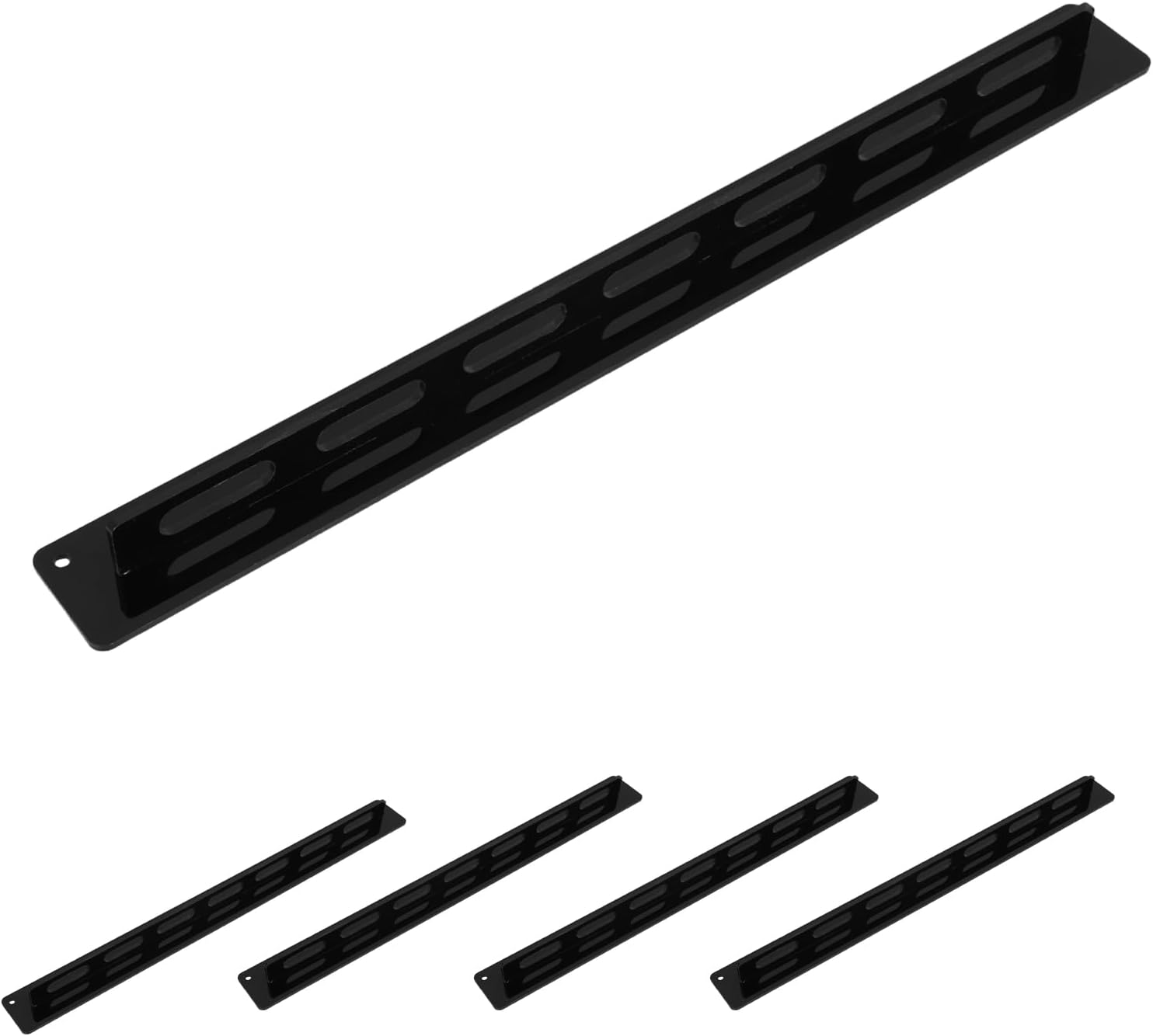 Toyvian Acrylic Sunglasses Organizer Wall Mount with 7 Slots, Black Eyeglass Holder Rack for Home and Office, 5pcs Eyewear Storage Stand for Multiple Glasses