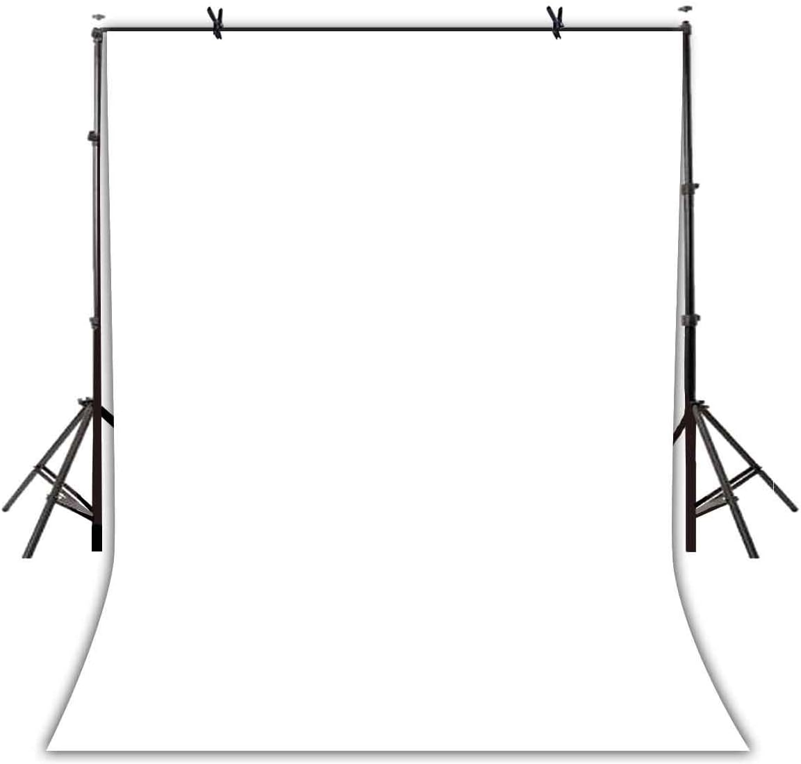 5x7ft Solid Color Backdrop Wrinkle Resistant Polyester Fabric Photography Background White Screen for Photo Video Studio Photoshoot Backdrop VVM001