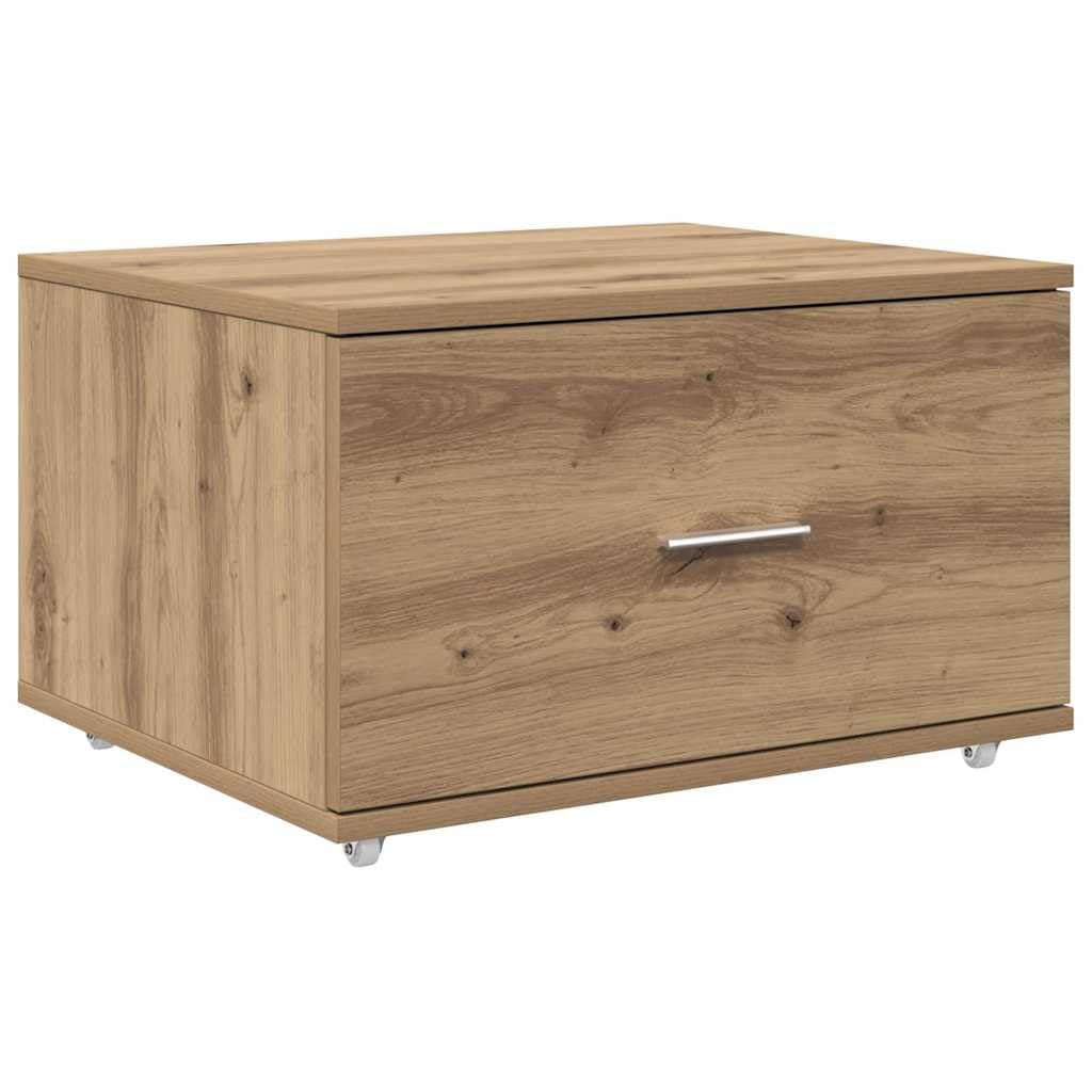 Scrivania in rovere Artisan, 131,5 x 50 x 106,5 cm, con cassetti e mensola, design flessibile, per ufficio e casa, moderna scrivania da ufficio per studenti e tavolo da lavoro