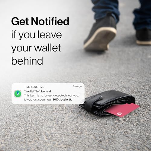 Image of SPOTMINDERS Apple MFi Certified Credit Card Wallet Tracker PRO Pink (iOS Only) Travel Essentials for Women Works with Apple Find My Rechargeable Tracking Card IP68 0.07in Slim Item Finder for Passport