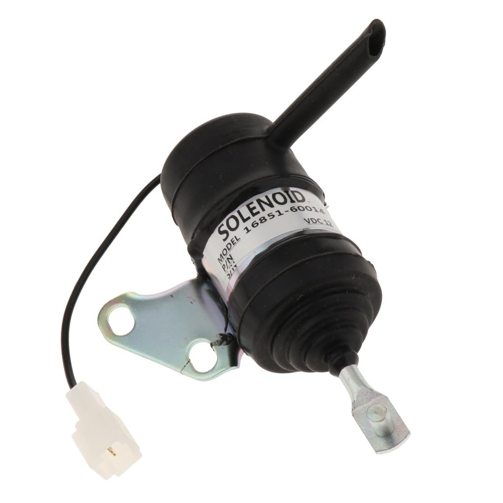 MayNuo Solenoide de Apagado de Combustible Duradero de 12 V for Excavadora de Tractor cortacésped Kubota RTV RTV900-16851-60014, aleación de Aluminio