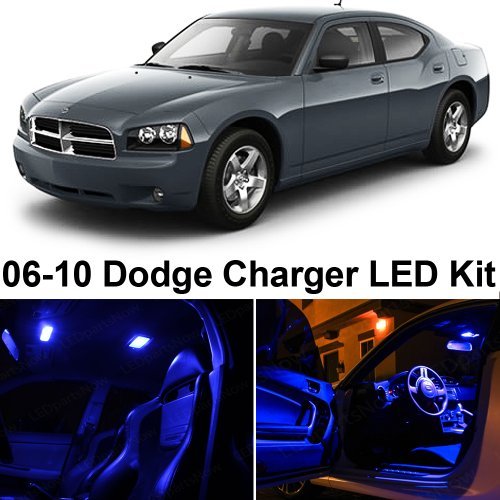 Kit de luces LED interiores para Dodge Charger 2006-2010 azul miniatura 1