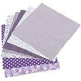 CRASPIRE Paquete 7 Tela Algodón Precortada 9.8 x 9.8 Pulgadas Cuadrados Patchwork Costura Scrapbooking Acolchado Estampado Floral Vintage Lunares Disfraces Hechos A Mano