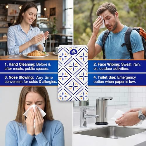 Image of Vinda 3-Ply Ultra Care Pocket Tissues, Travel Size (60 Packs of 10 Tissues), Lattice Pattern Design