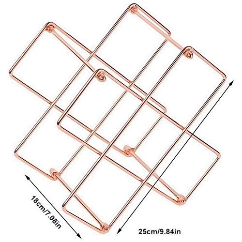 Casiers à vin de table or rose pour 5 bouteilles et verres