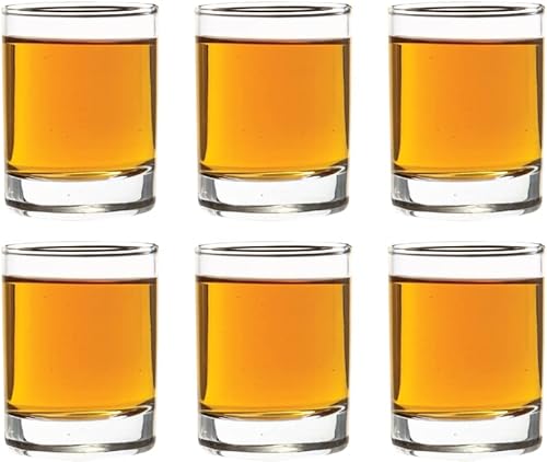 Vikko Vasos de chupito de 2.5 onzas, juego de 6 vasos pequeños de licor, vasos de alcohol, vasos de barra de tequila duraderos para bebidas
