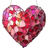 vitraux coeur Facile à accrocher : ce capteur de soleil est livré avec une chaîne en métal, ce qui le rend facile à accrocher à n'importe quelle fenêtre ou mur..Que ce soit à l'intérieur ou à l'extérieur, vous pouvez profiter de sa beauté époustouflante partout où vous le souhaitez.