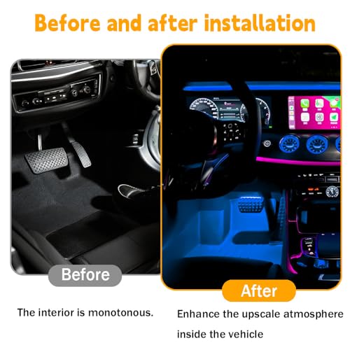 Image of LED Multi-Color Music Car Interior, Ambient Lighting, Floor Lights, Car Lights, High Brightness, Gradient Mode Fits Most Sedans, SUVs, Trucks, and Vans (48LED, Remote Control+Cigarette Lighter)