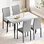 White Table+4 Grey Diamond Chair