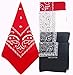 FANNI YOUPIN 100% Cotton Fine thick Bandanas/Fashion Scarf for Men & Women Paisley printed 22 inches (6, Z-Black/Red/White 6)