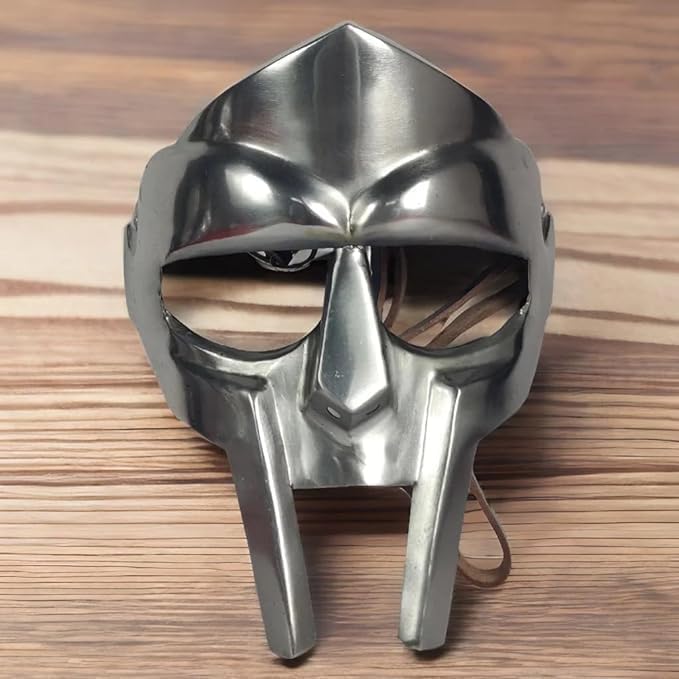 MF Doom Face Mask Mid Steel face Armor Medieval Roman Gladiator Costume Mask Re-Enactment Adult Custom Crafted Helmet - Image 2