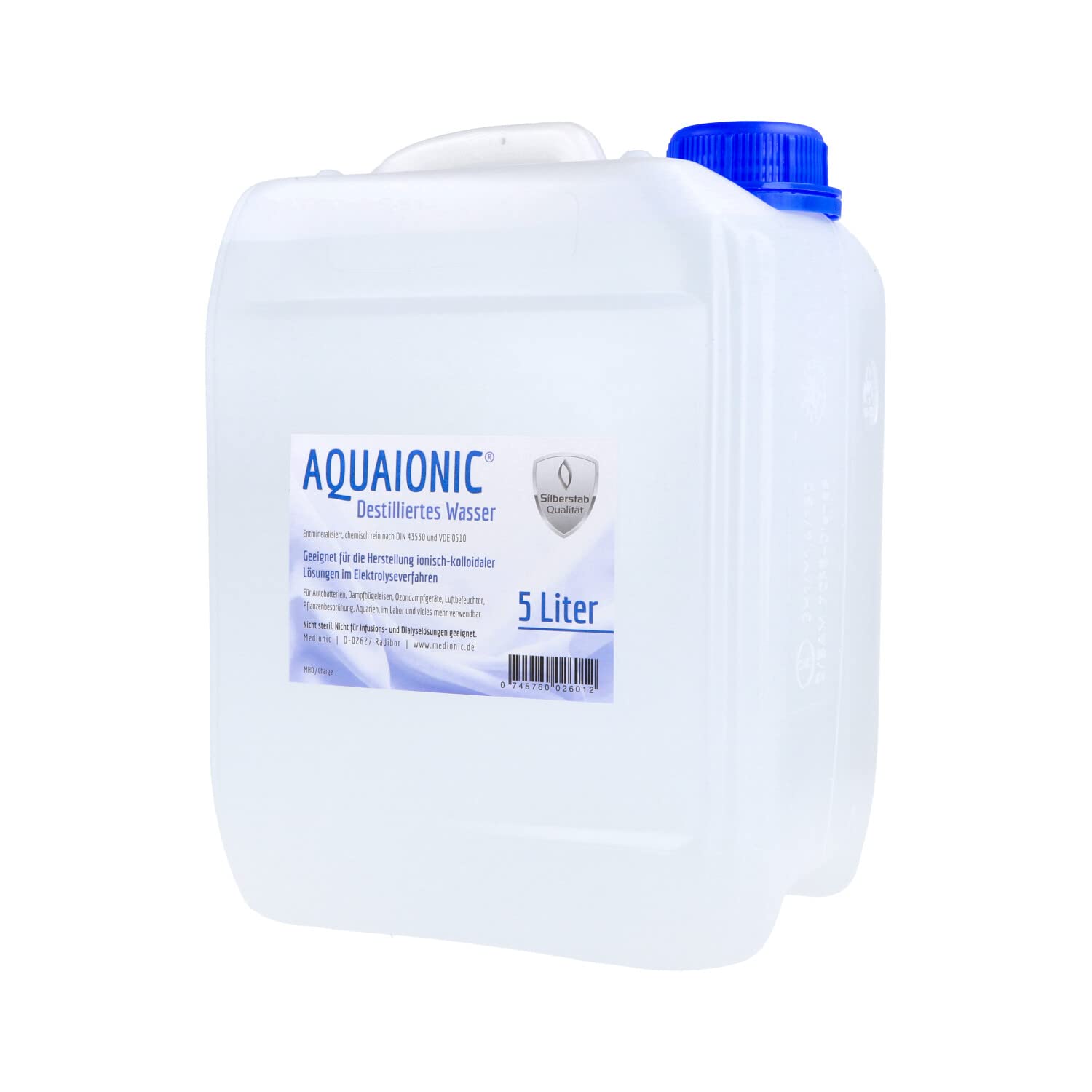 Destilliertes Wasser - 5 Liter - Aqua dest