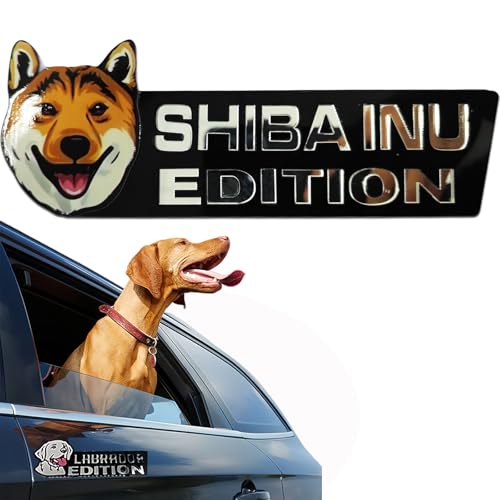 Image of Car Emblem: Dog Car Badge Laser Cutting Emblem Cool Decals Trucks German Shepherd Badge Corgi Edition Doodle Golden Retriever Vehicles Dachshund Addition Rottweiler (Shibainu)