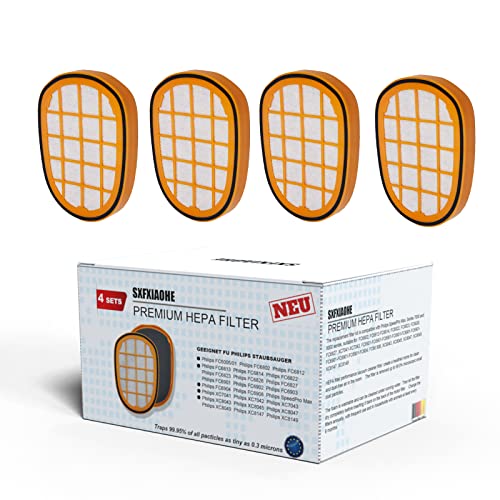 4 Stück Filter für Philips SpeedPro Max,Compatible with Philips staubsauger filter XC8043 XC8147 FC6812 FC6813 FC6822 FC6826 FC6901XC8147/01 Staubsauger, Ersatzteil Nr. CP0663 Cover