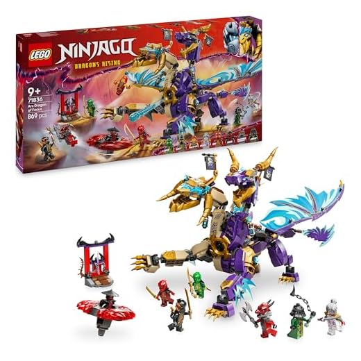 LEGO NINJAGO Arc Dragon of Focus Toy with 8 Minifigures and a Spinjitzu Spinner - Interactive Ninja Playset for 9+ Year Old Boys & Girls - Birthday Gift for Dragons Rising Fans - 71836