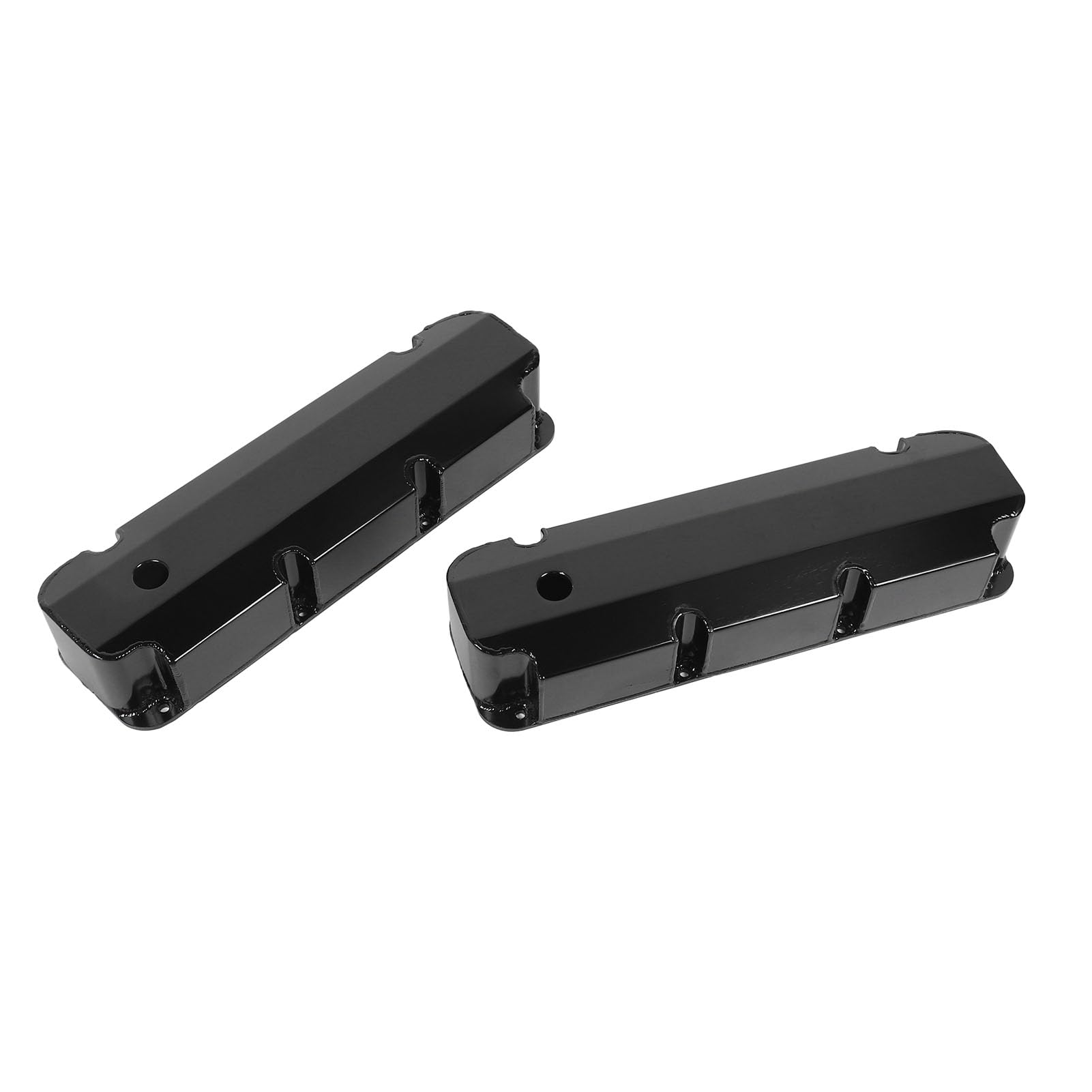 Tapa de Válvula de Motor, Tapa de Válvula de Motor de Automóvil E41363BC Tapa de Válvula de Aleación de Aluminio con Orificio para Motores V8 429‑460 de 1968 y Posteriores (BLACK)