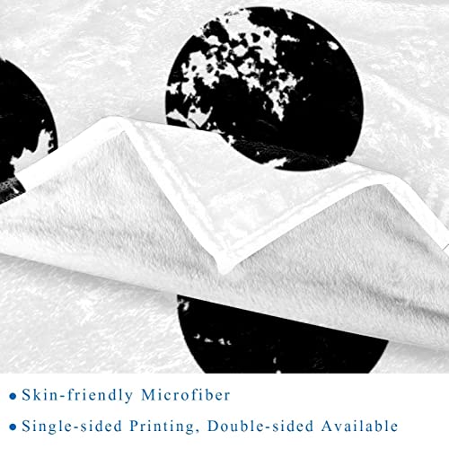 Couverture noire à pois en microfibre polaire de finition supérieure