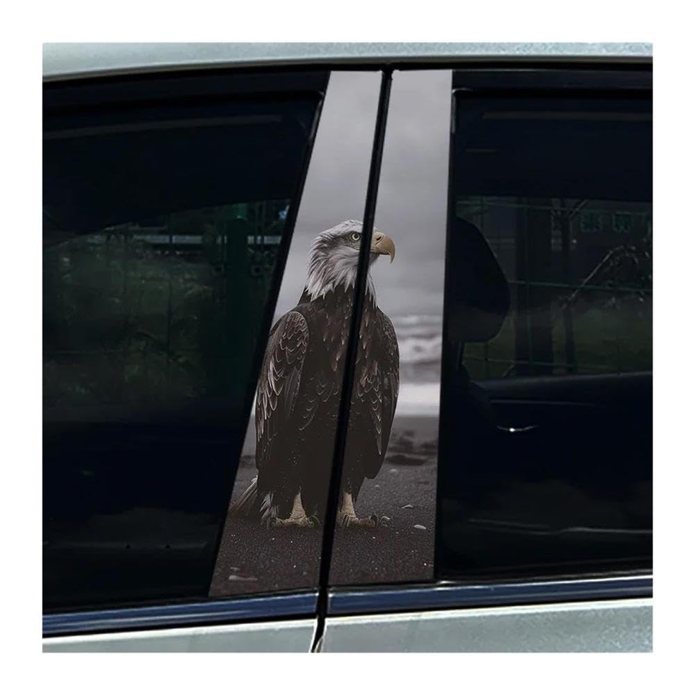 Body Parts 2PCS Soaring Bald Eagle Car B-Pillar Stickers Car Center Column Waterproof Decals(D)