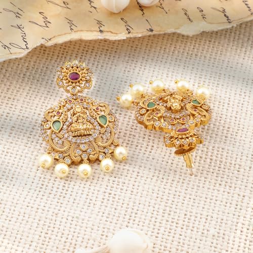 Image of Rubans American Diamond Zirconia Necklace Set Traditional Stylish Jewellery Gift for Women & Girls