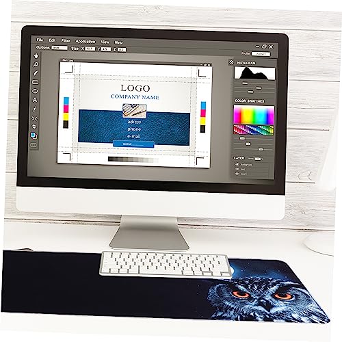 Tapis de souris LED hibou antidérapant avec éclairage RVB pour bureau - 7