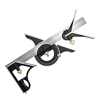 Vista 1 de DUEBEL Cuadrado de combinación: cuadrado de carpintería multifunción de acero inoxidable de 12 pies con regla de ángulo derecho de 90 grados