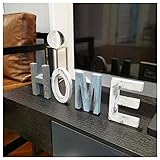HoreZer Wood Home Sign, Freestanding Wooden Letters, Decor Letters,Rustic wooden Signs Home Letter Wood Sign Decor 15.7 x 5.9 Inch, Multicolor (HOME)