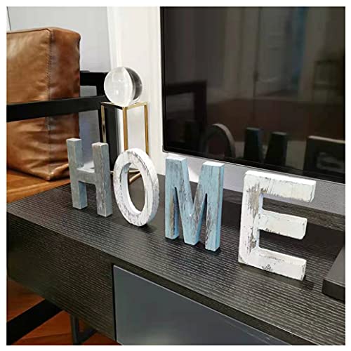 HoreZer Wood Home Sign, Freestanding Wooden Letters, Decor Letters,Rustic wooden Signs Home Letter Wood Sign Decor 15.7 x 5.9 Inch, Multicolor (HOME)