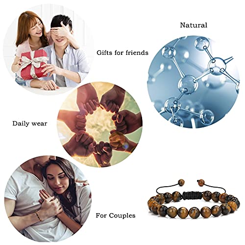 MengPa Mens Beaded Bracelets Bracelet Lava Rock Beads Stone Trendy Jewelry Sets Gifts for Him Boyfriend2