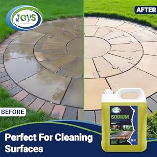 JOVS Sodium Hypochlorite 2x5L – High Strength (14-15%) Patio & Driveway Cleaner – Concrete, Brick, Slab, UPVC, Roof & Fence Cleaner – Black Spot, Oil Stain & Odour Remover – Bleaching Agent.
