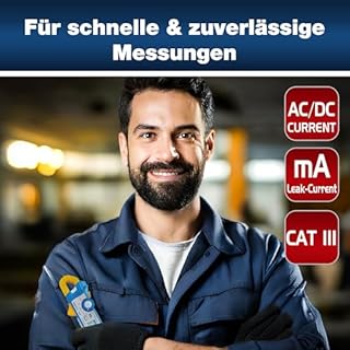 PeakTech P 1635, Pinza amperometrica digitale, Pinza amperometrica precisa per la corrente di dispersione e la corrente di perdita, Amperometro a pinza affidabile con risoluzione di 1 mA