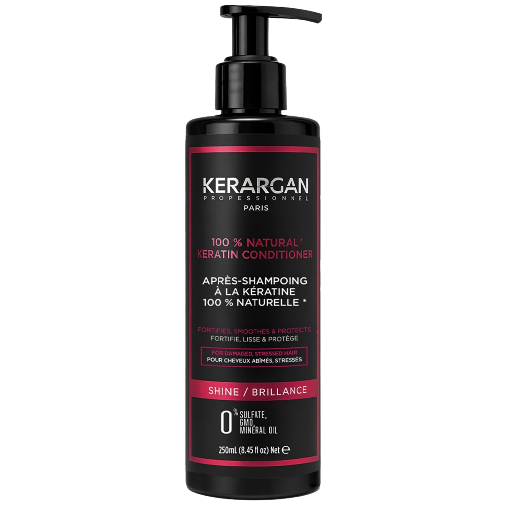 Kerargan - Ultra-Repair Keratin Conditioner for Damaged and Stressed Hair - Softening, Smoothing & Protective - Sulfate-Free, GMO-Free, Mineral Oil-Free - 250ml
