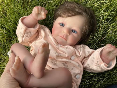 Anano Reborn Puppen Junge Augen Offen Lebensechte Babypuppen Blaue Venen 19 Zoll Reborn Puppe Silikon Baby Mit Roten Ausschl&auml;gen Sieht Aus Wie EIN Newborn S&auml;ugling