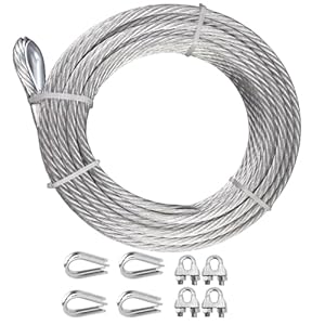 Wrfdec 1/4-Drahtseil Edelstahlkabel Set mit Zubehör