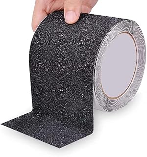 OQingluan Non Slip Safety Grip Tape, 10cm*5m, Anti Slip Tape for Steps, Self Adhesive Safety Grip Tape, Prevent the Elderly, Children, Pets from Slipping, for Indoor and Outdoor Stairs, Black