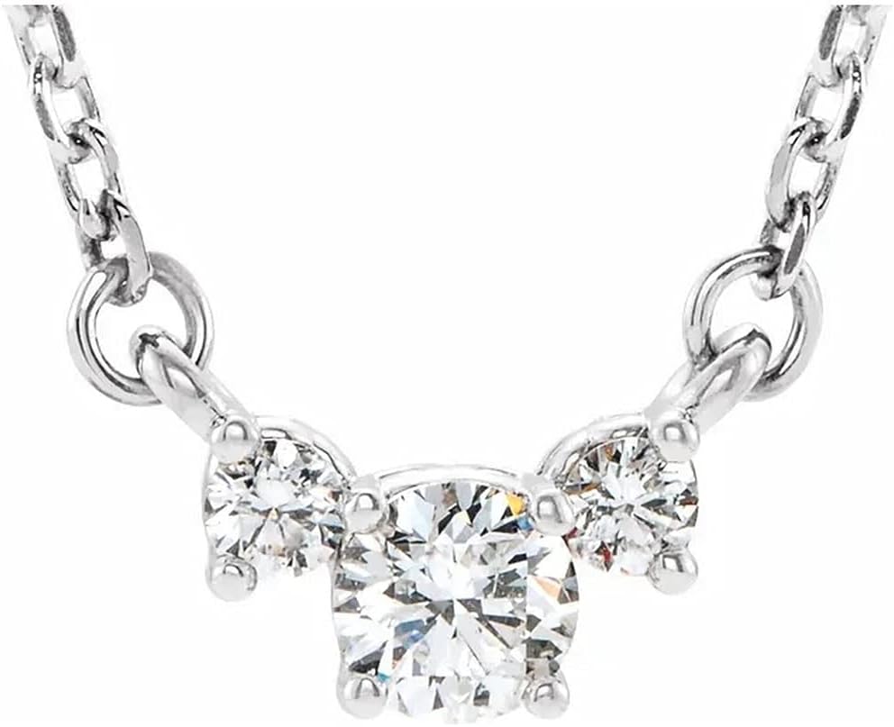 Houston Diamond District 1 to 3 Carat Classic Past Present Future 3 Stone Diamond Pendant Necklace (I-J Color I1/I2 Clarity)