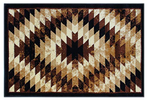 Masada Rugs, Stephanie Collection Area Rug Southwest Native American Distressed Design 1106 Brown Black Beige (2 Feet X 3 Feet) Mat