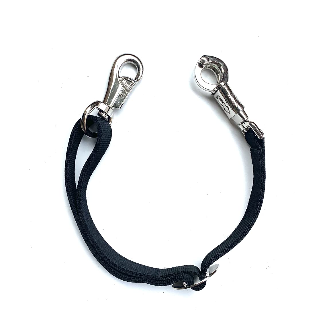 Cuerda elástica de amarre de transporte con gancho de pánico y cierre de toro, para remolques de caballos, cajas y establos (50-70 cm, nailon flexible)