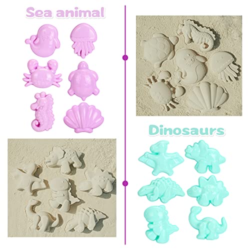 Tagitary Beach Sand Toys Set for Kids 3-10 with Bucket Watering Can Shovel Rake Sand Molds Beach Shell Bag - Image 4