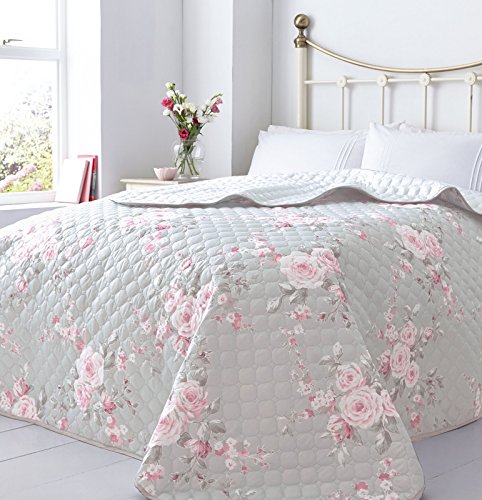 Catherine Lansfield Canterbury – Colcha, Gris, 240 x 260 cm.