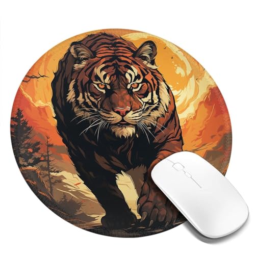 Tapis de souris lavable pour ordinateur avec base en caoutchouc antidérapant - Tigres dominateurs - Accessoires de bureau - Tapis de souris pour bureau, table d'ordinateur, maison